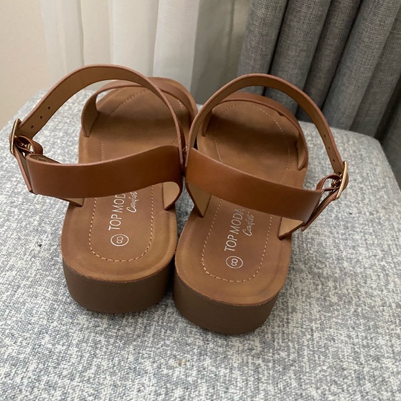 Top Moda Comfort cognac sandals size 8 - Picture 2 of 3